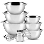 Stainless Steel Mixing 14 Piece Set With Measuring Cups And Spoons. Fixed Price $34.49.