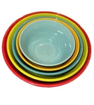 Pioneer Woman Ceramic Mixing Bowl Set 5PC Nesting Floral Polka Dot Multicolor. Fixed Price $115.00.
