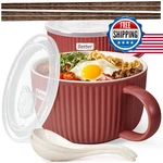 Artena 38 Oz Soup Bowls With Handles, Lids, Spoons & Chopsticks 6 Inch Large M. Fixed Price $58.05.