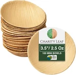 Disposable Palm Leaf 3.5" Round Mini 100 Pcs Dipping Bowls Bamboo Like. Fixed Price $45.16.