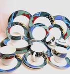 20 Christopher Stuart Hk 100 Rave Dinner Salad Plate Bowl Cup Saucer Creamer Sug. Fixed Price $168.00.