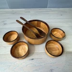 Williams-sonoma Vermont Bowl Co John Mcleod Signed 7 Pc Wooden Salad Set. Fixed Price $89.00.