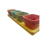 Crate & Barrel 5 Piece Small Bowls And Tray Condiments Snack Set Colorful Fun. Fixed Price $19.98.