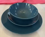 Ikea Fargrik Dark Turquoise 10866 Set Of 4 Dinner Plates Salad Bowls. Fixed Price $79.99.