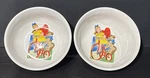 Set Of 2 Rosanna Studios - Valentine 6 Inch Cereal Or Soup Bowls Girl Dog Bike. Fixed Price $19.99.