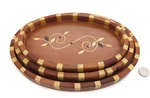 Moroccan Thuya Wood Burl Serving Trays Plates 3 Size Set Small Medium Large.. Fixed Price $109.95.