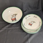 Fat Chef Ceramic Pasta Set 10" Serving & 4 8.5" Dining. Fixed Price $30.00.