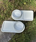 Bia International Porcelain 4 Pc 20OZ Soup Bowl/sandwich Plate Trays Sets New. Fixed Price $39.99.