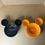 Disney Mickey Mouse Ears Bowls Set Of 2 Chip Dip Snack Halloween Black Orange. Fixed Price $9.99.