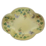 Vintage Andrea By Sadek 9642 Floral Pumpkin Butterfly Yellow Serving Dish Japan. Fixed Price $26.00.