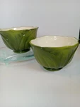 (2) Certified International Tropical Tiki Palm Leaf Bowls 6" X 4" Mint!. Fixed Price $28.88.