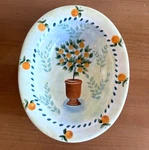 Sakura Topiary Large Oval Serving Bowl Orange Trees By Gracey Knight. Fixed Price $19.95.