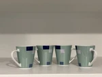 Studio Nova Color Chip Blue LM215 Mugs Set Of 4 Geometric 90S Cups. Fixed Price $20.00.