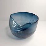 Blown Glass Blue W/ Silver Fleck Didrika Bowl Signature Design By Ashley. Fixed Price $33.99.