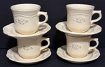 Vintage Pfaltzgraff Remembrance Set Of Tea & (4 Cups Saucers). Fixed Price $28.48.
