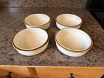 (4) Mikasa Natural Beauty C9000 Cereal Bowl Cream Speckle Brown. Fixed Price $60.00.