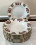 Set Of 11 Farberware Sydney Roses 9 Soup Bowls, Excellent Condition. Fixed Price $39.00.