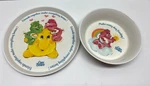 Vintage Care Bear Silite Melamine Plate 3101 And Bowl 3242. Fixed Price $13.95.