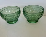 Villeroy Boch Boston Green Crystal Fruit Dessert Bowls - Set Of 2 Euc. Fixed Price $26.00.