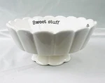 Mud Pie Pedestal "sweet Stuff" Scalloped White Candy Dish. Fixed Price $28.00.
