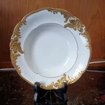 Walbrzych WLB3 Poland Embossed Gold Scroll Rim, 8 Inch Soup Bowl Htf. Fixed Price $140.00.