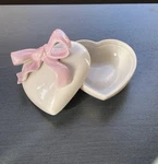 Vintage White And Pink Porcelain Heart Shaped Trinket Dish - Cottagecore Girly. Fixed Price $10.66.