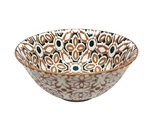 Global Design Connections Boho Floral 6" Ceramic Soup/cereal Bowl Brown & Teal. Fixed Price $14.97.