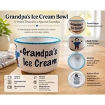 Clay Design Grandpas Ice Cream Ceramic Bowl White Blue Rim 79798527. Fixed Price $24.99.