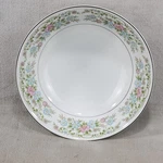 Vintage Idylic Fine China 3909 Serving Bowl 9" Made Japan Silver Trim. Fixed Price $18.99.