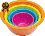 4 Piece Confetti Nesting Mixing Bowls Set Colorful Kitchen Bpa Free Dishwa. Fixed Price $58.01.
