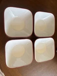 Corelle Vitrelle Set Of 4 Urban Square Cereal Bowls White Red. Fixed Price $20.00.