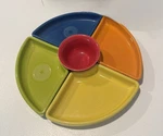 Fiestaware Relish Trays 5 Pc Set Bright Colors Omni Inserts W/ Bowl. Fixed Price $79.90.