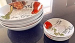 Rosanna Pasta Italiana Porcelain Condiment Servers + Bowls (set Of 4). Fixed Price $75.00.
