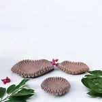 Red Sandstone Bowl Ruffle Fruit Decorative. Fixed Price $239.99.