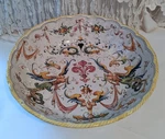Vtg Hand Painted Italian Style Pottery Bowl Fleur Lis & Birds - Pasta. Fixed Price $59.95.