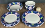 Vietri Pesce Blue Melamine 10 Pcs New Dinner Salad Plates, Cereal Bowls. Fixed Price $97.75.