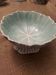 Anthropologie Pedestal Footed Compote Ice Cream Dessert Bowl Green. Fixed Price $18.95.