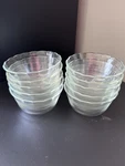10 Vtg Pyrex Clear Glass Custard Bowls Scalloped With 3 Lines 6OZ. Fixed Price $29.99.