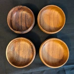 Set Of Pacific Merchants Acaciaware 4" Round Wood Bowls. Fixed Price $16.00.
