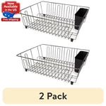 (2 Pack) Mainstays Large Wire Dish Rack Black/chrome - 17.5" X 13.7" 5.5". Fixed Price $26.06.