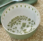 Better Homes And Garden Melamine Cereal Bowls 2-PC Green White Floral Stripes. Fixed Price $14.23.