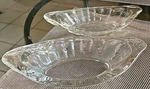 Libbey Glass Banana Split Bowl Relish Dish SET/2 Mexico 9"X4.25"X1.25". Fixed Price $35.00.