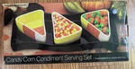 Candy Corn Condiment Serving Set Bowls & Tray Halloween Boston Warehouse 13". Fixed Price $18.00.