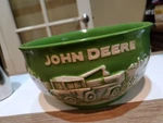Deere Raised Relief Johnny Popper Tractor Stoneware Bowl M. Cornell Big 8.5. Fixed Price $39.99.