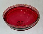 Dennis K. Mullen 1994 Signed Hand Blown Ruby Pink Studio Art Glass 14" Bowl. Fixed Price $157.50.