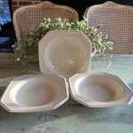 Set Of 3 Mikasa Continental Ivory Rimmed Octagon Soup Bowls Japan F4000. Fixed Price $21.99.
