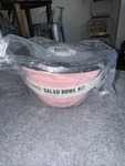 New Stainless Steel Salad Bowl Kit Pink Peony 8 Cups. Fixed Price $33.00.
