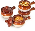 Lifver French Onion Soup Bowls With Lids, Ceramic Crocks Handles, 1.... Fixed Price $49.20.