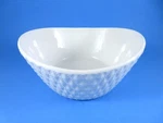 Curved Porcelain Bowl What Dish By Overandback White Quilted Design 8X7.5 Inch. Fixed Price $20.26.