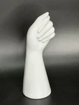 White Ceramic Arm Hand Bud Vase 9". Fixed Price $16.99.